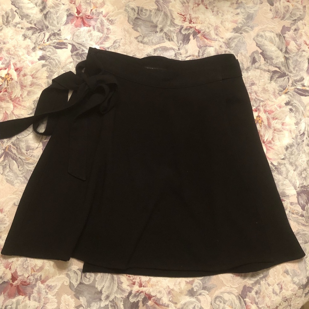 Crêpe Wrap Circle Skirt With Side Bow
